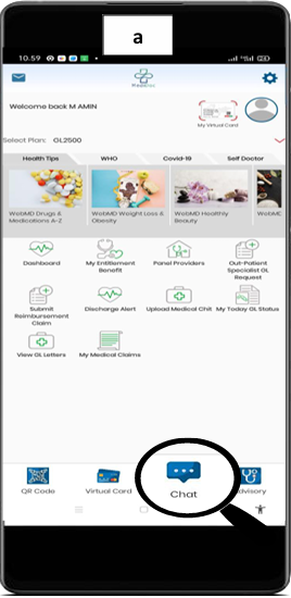 Langkah a - Klik Chat