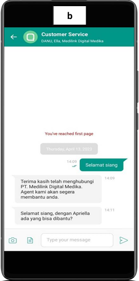 Langkah b - Kirim Pesan