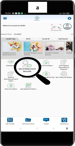 Langkah a - Klik Entitlement Benefit