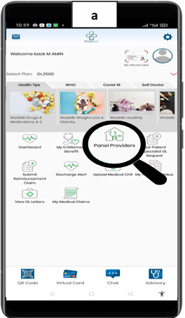 Langkah a - Klik Panel Provider