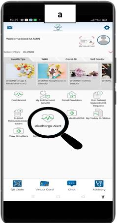 Langkah a - Klik Discharge Alert