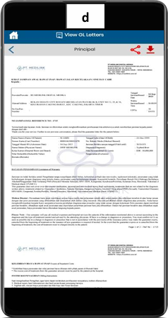 Langkah d - Surat Jaminan Ditampilkan