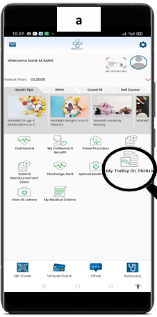 Langkah a - Klik Today GL Status