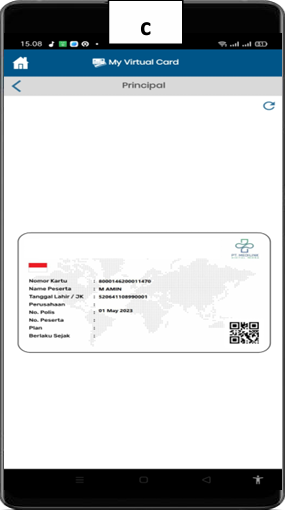 Langkah c - Virtual Card Ditampilkan